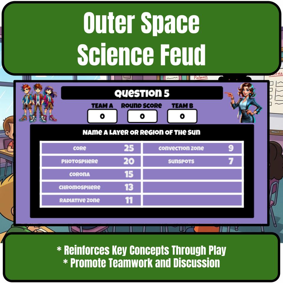 Outer Space Science Review Family Feud Style Game Activity CF0034