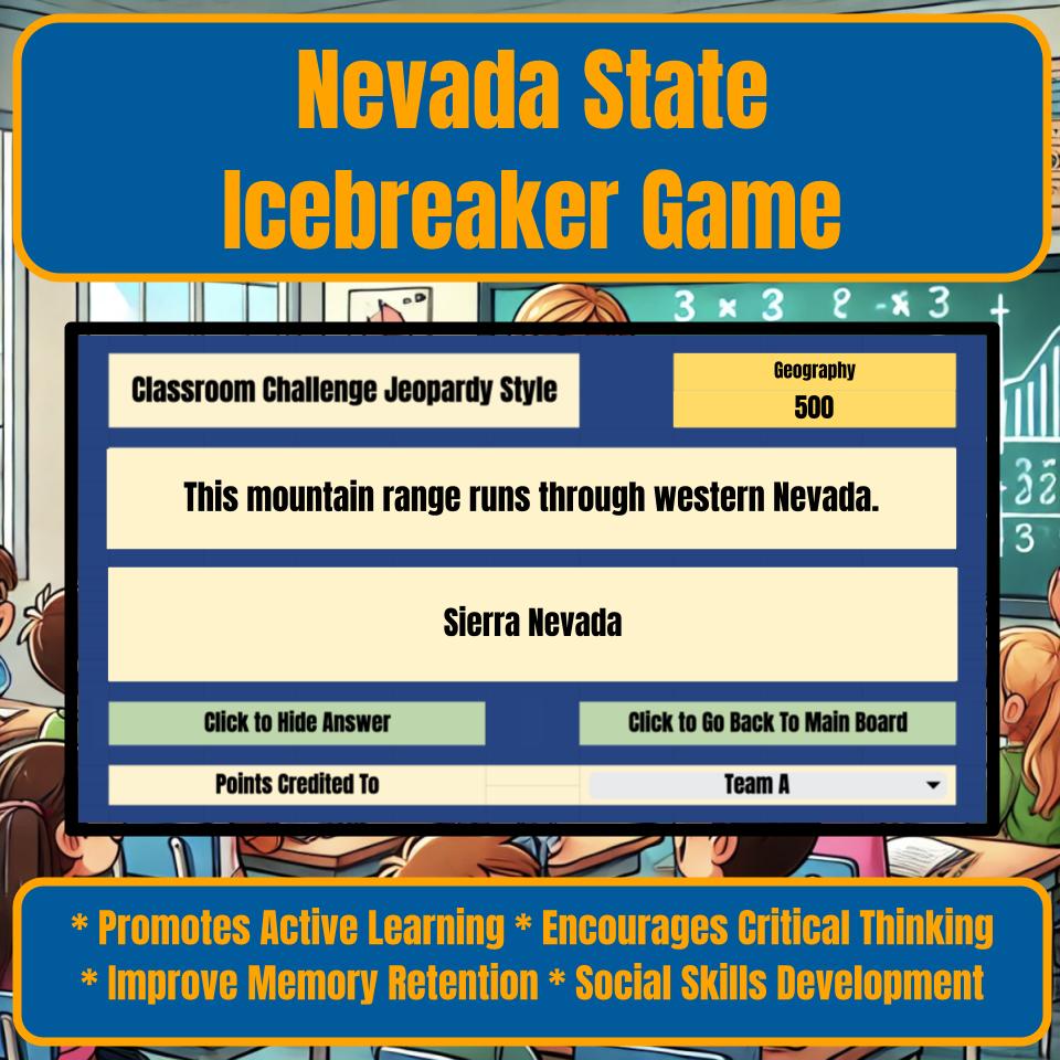 State of Nevada Jeopardy Game I0035