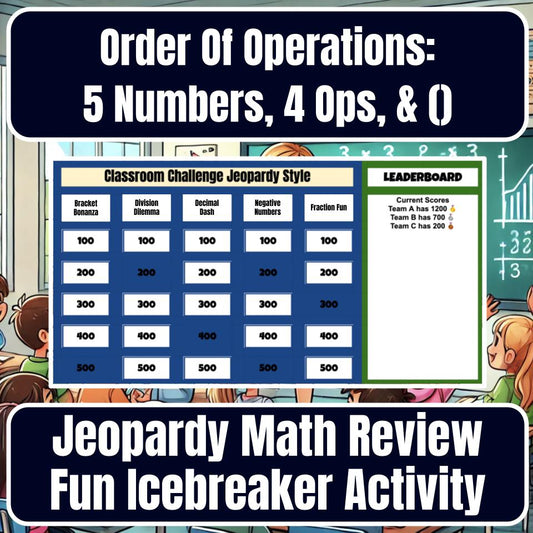 Order Of Operations: 5 Numbers, 4 Ops, & () Jeopardy Review I0036
