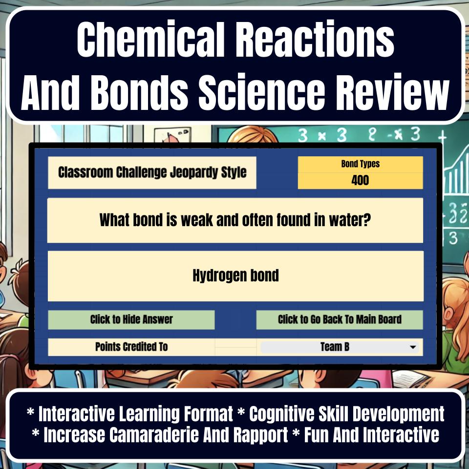 Chemical Reactions And Bonds Jeopardy Science Review I0036
