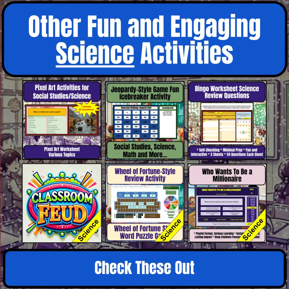 Chemical Reactions And Bonds Science Review Family Feud Style Game CF0036