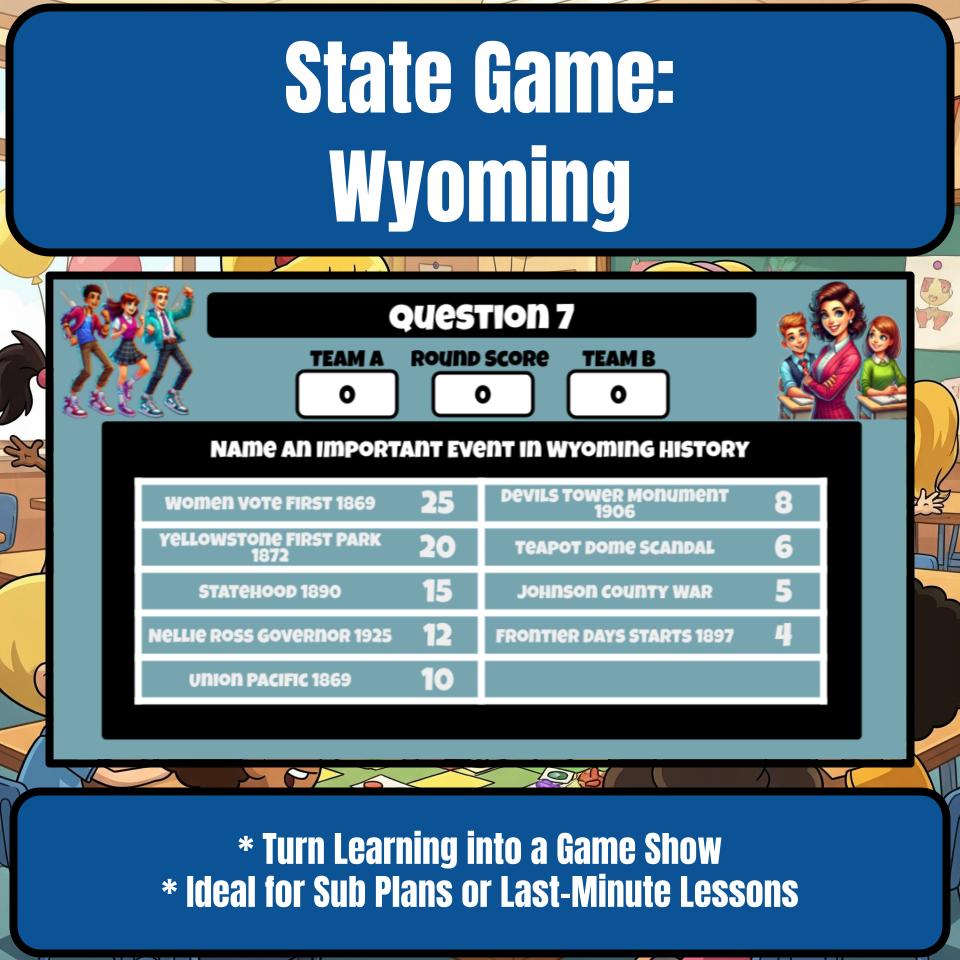 Wyoming Social Studies Family Feud Review Game CF0037