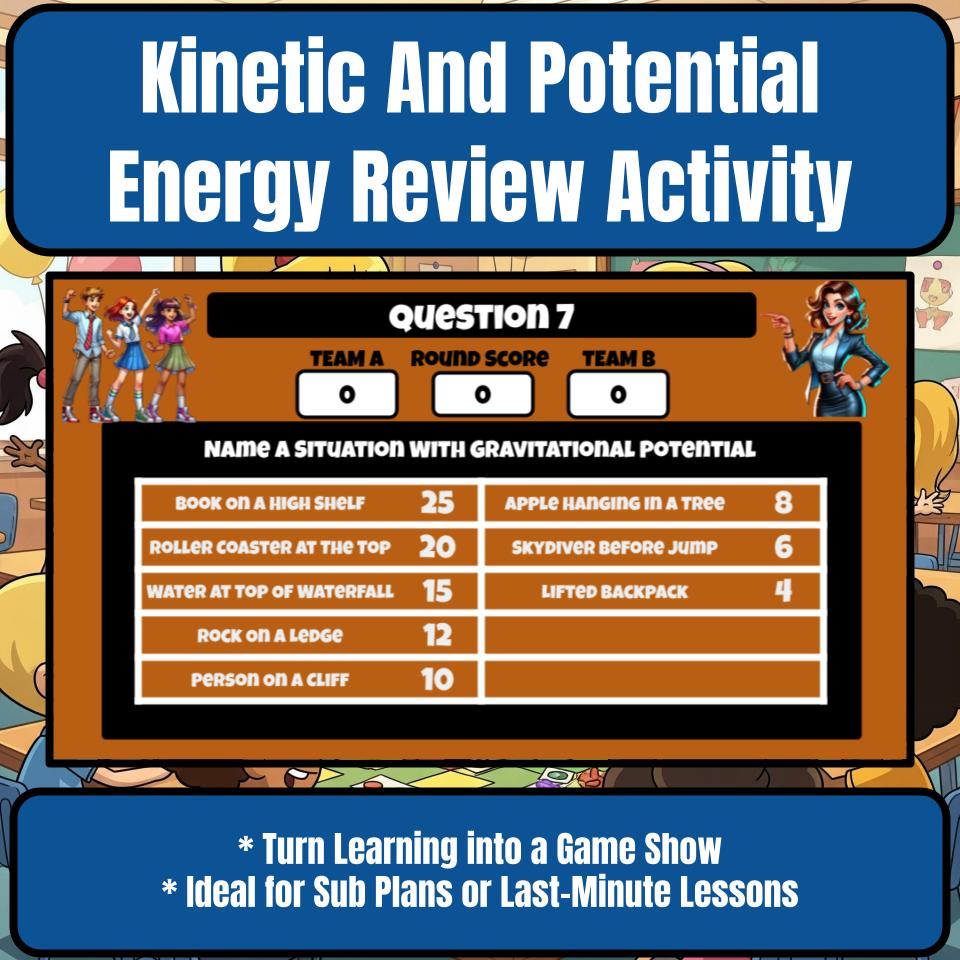 Kinetic And Potential Energy Science Review Family Feud Style Game CF0037