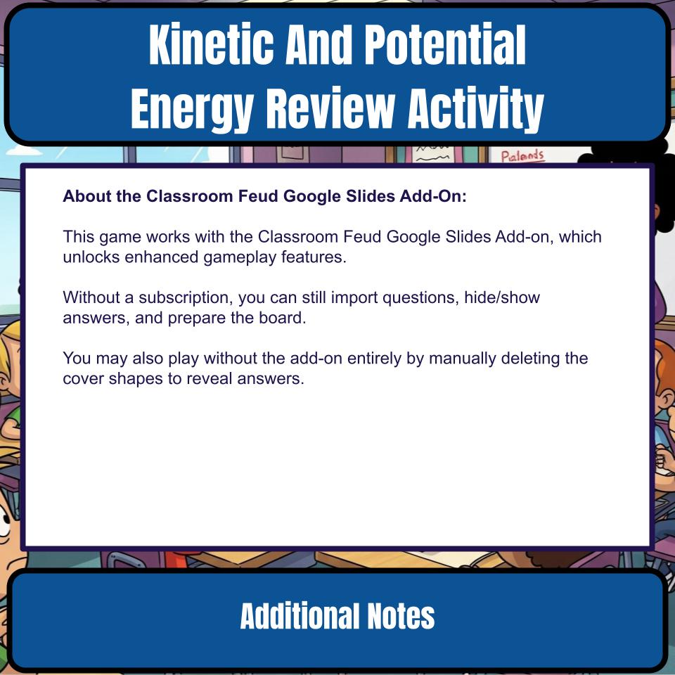 Kinetic And Potential Energy Science Review Family Feud Style Game CF0037