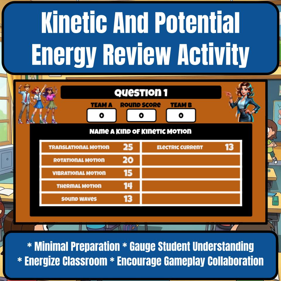 Kinetic And Potential Energy Science Review Family Feud Style Game CF0037