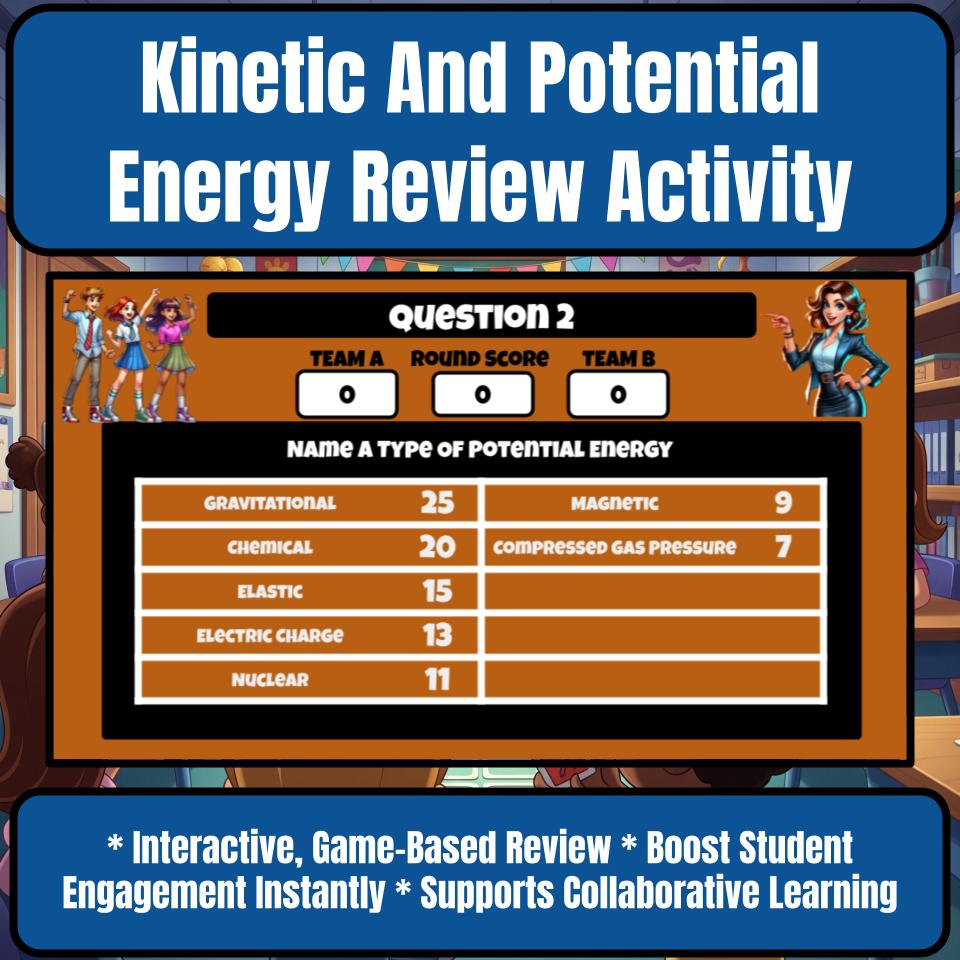 Kinetic And Potential Energy Science Review Family Feud Style Game CF0037