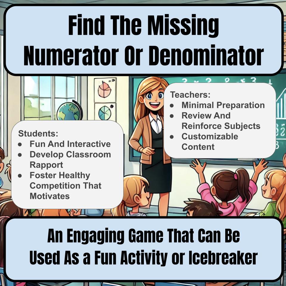 Jeopardy Find The Missing Numerator Or Denominator Math Review Activity I0037