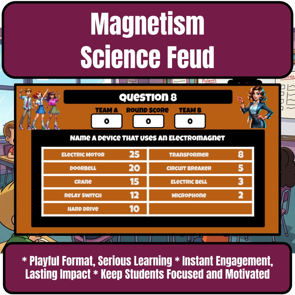 Magnetism Science Review Family Feud Style Game Activity CF0039