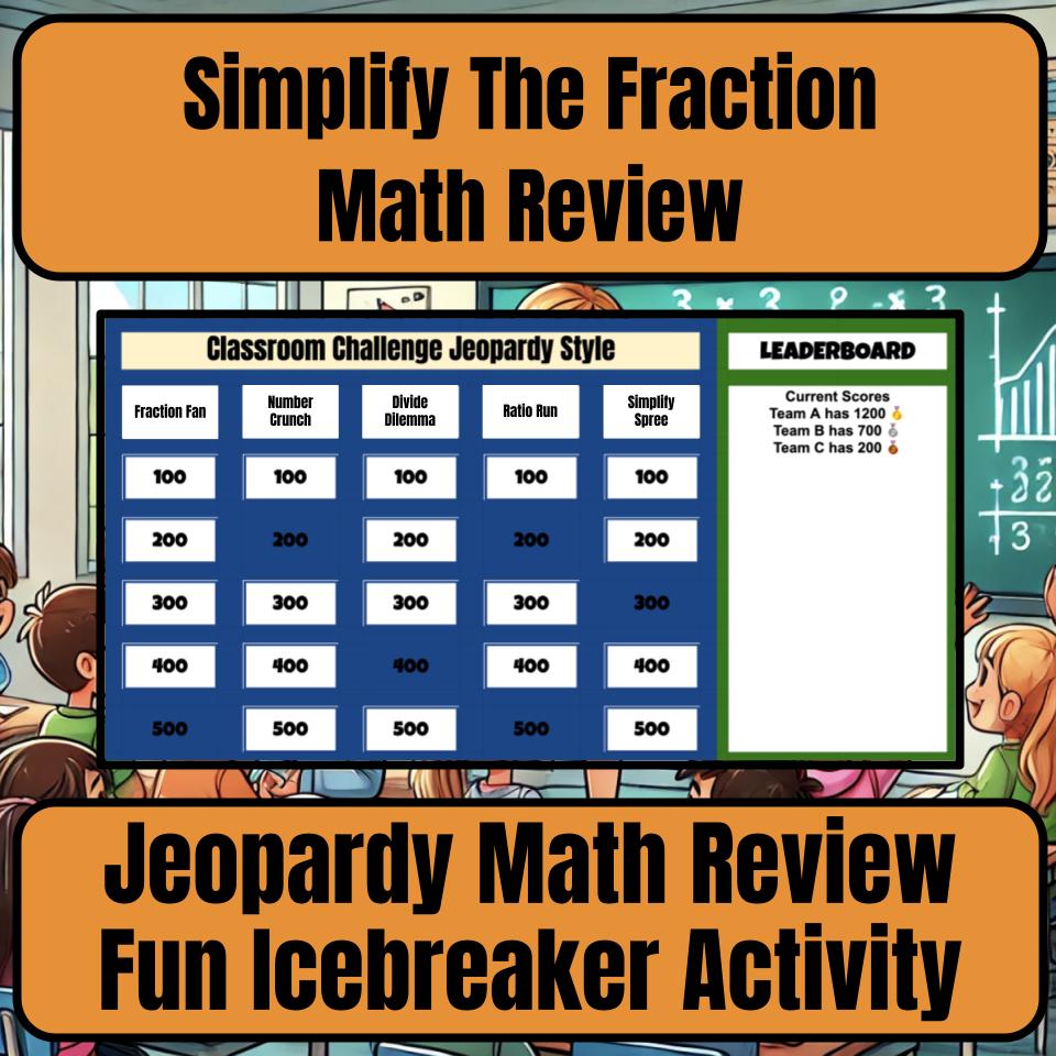 Jeopardy Simplify The Fraction Math Review Activity I0039