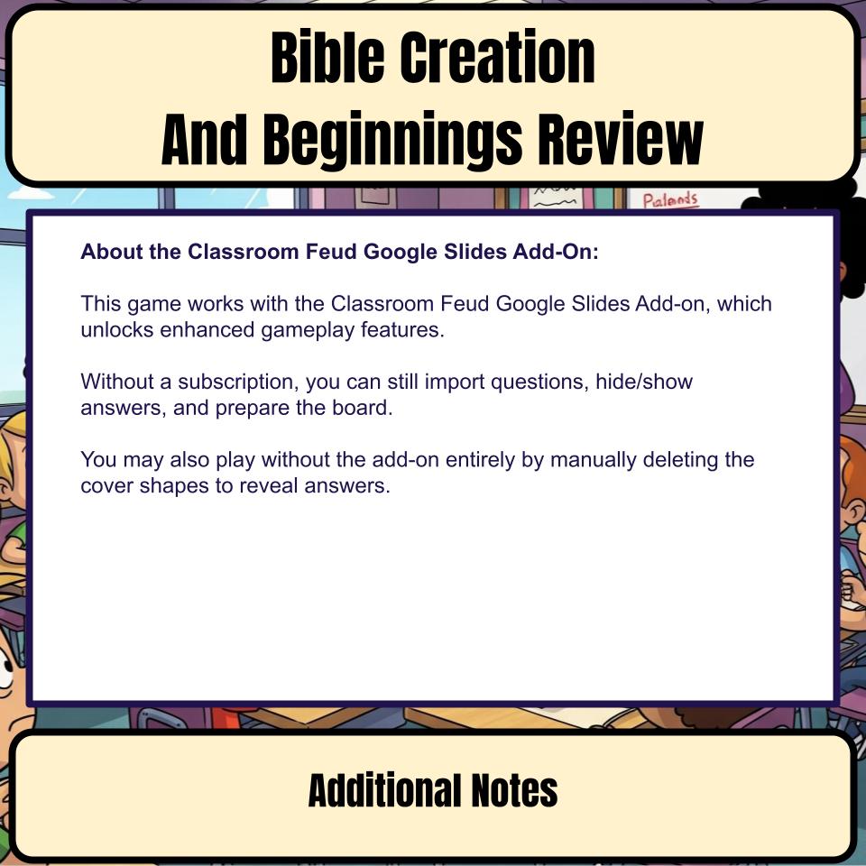 Bible Creation And Beginnings Feud Review BF0004