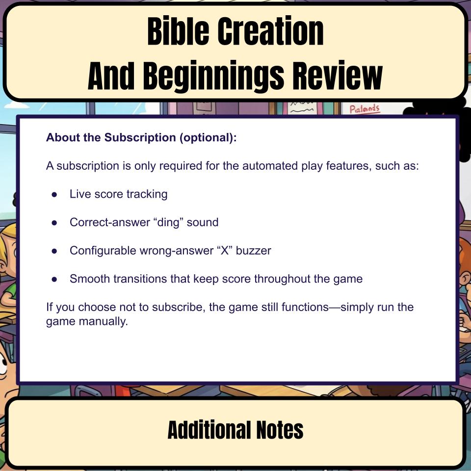 Bible Creation And Beginnings Feud Review BF0004