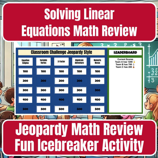 Jeopardy Solving Linear Equations Math Review I0004