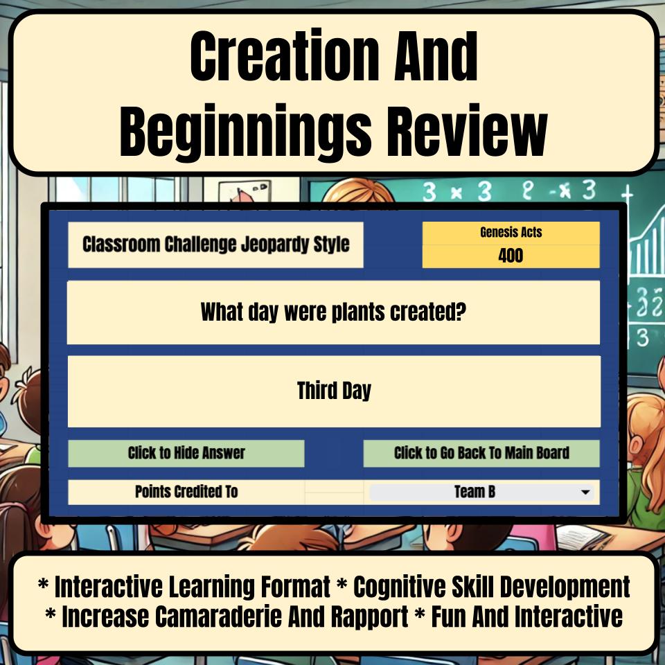 Creation And Beginnings Jeopardy Bible B0004