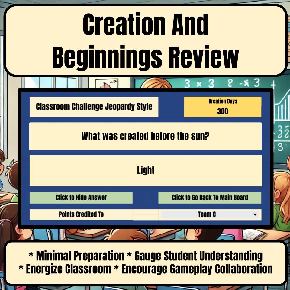 Creation And Beginnings Jeopardy Bible B0004
