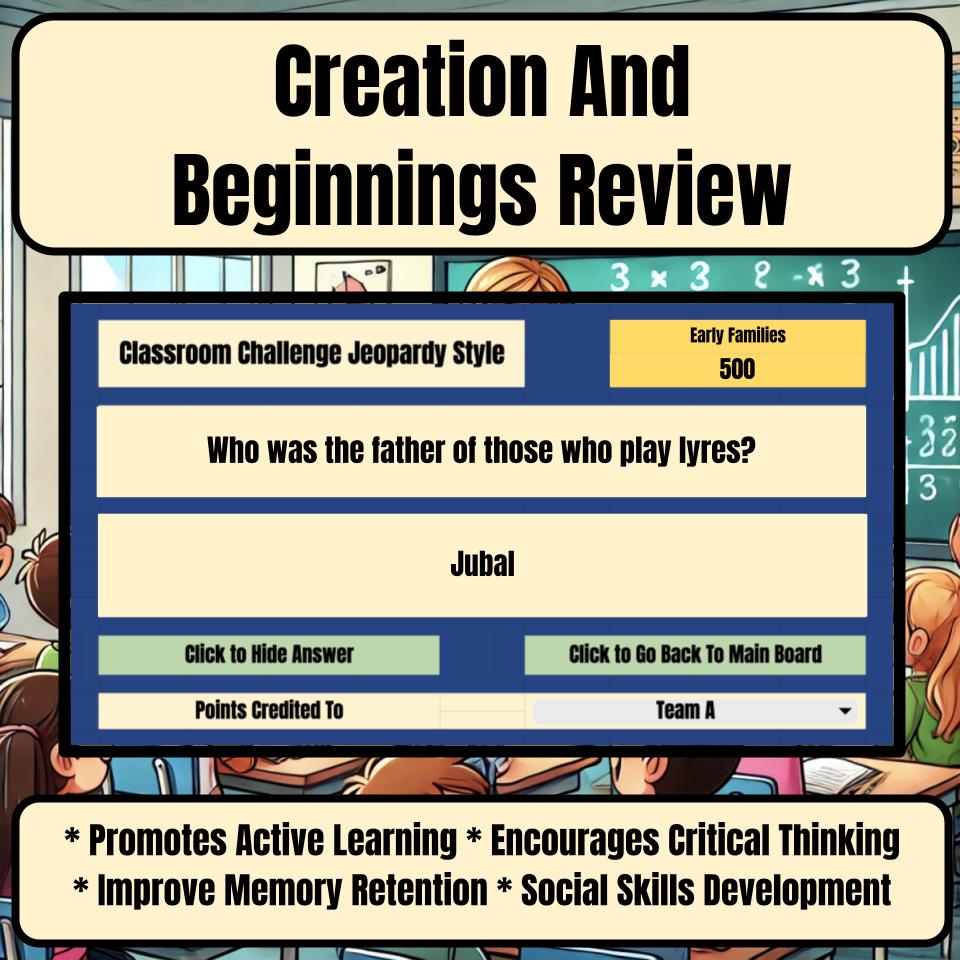 Creation And Beginnings Jeopardy Bible B0004