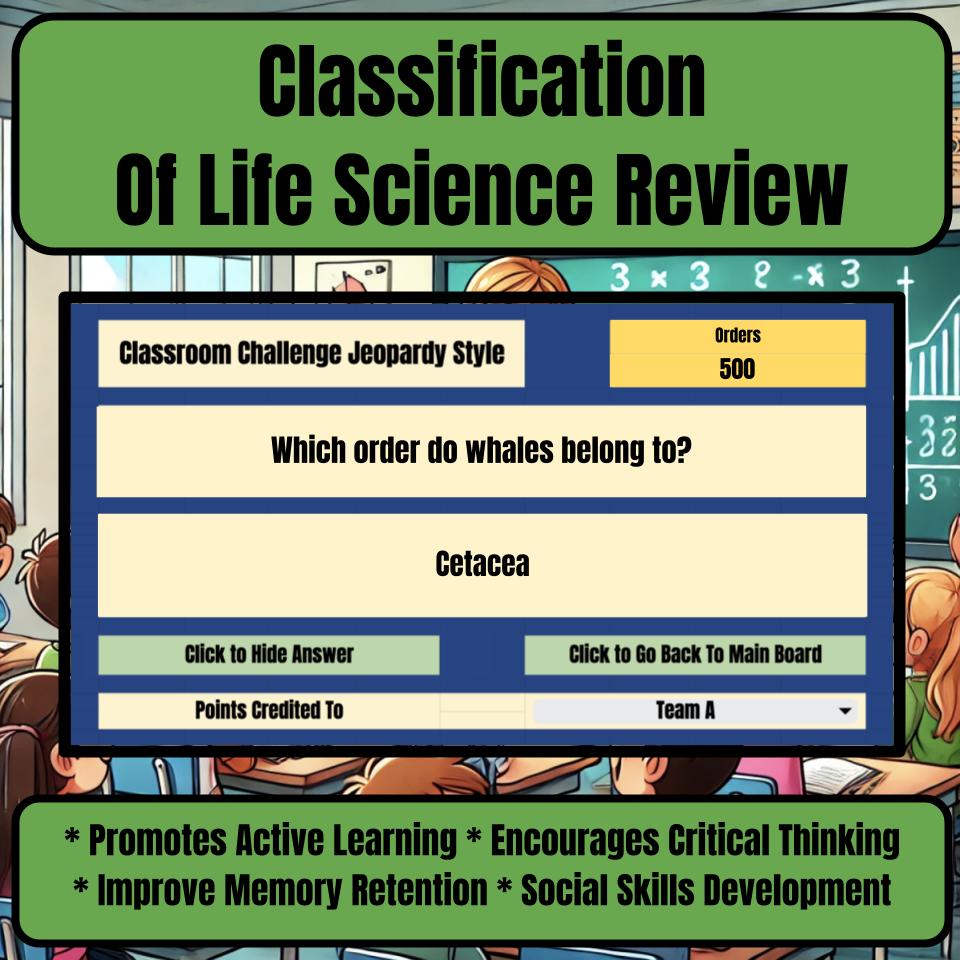 Classification Of Life Jeopardy Science Review I0004