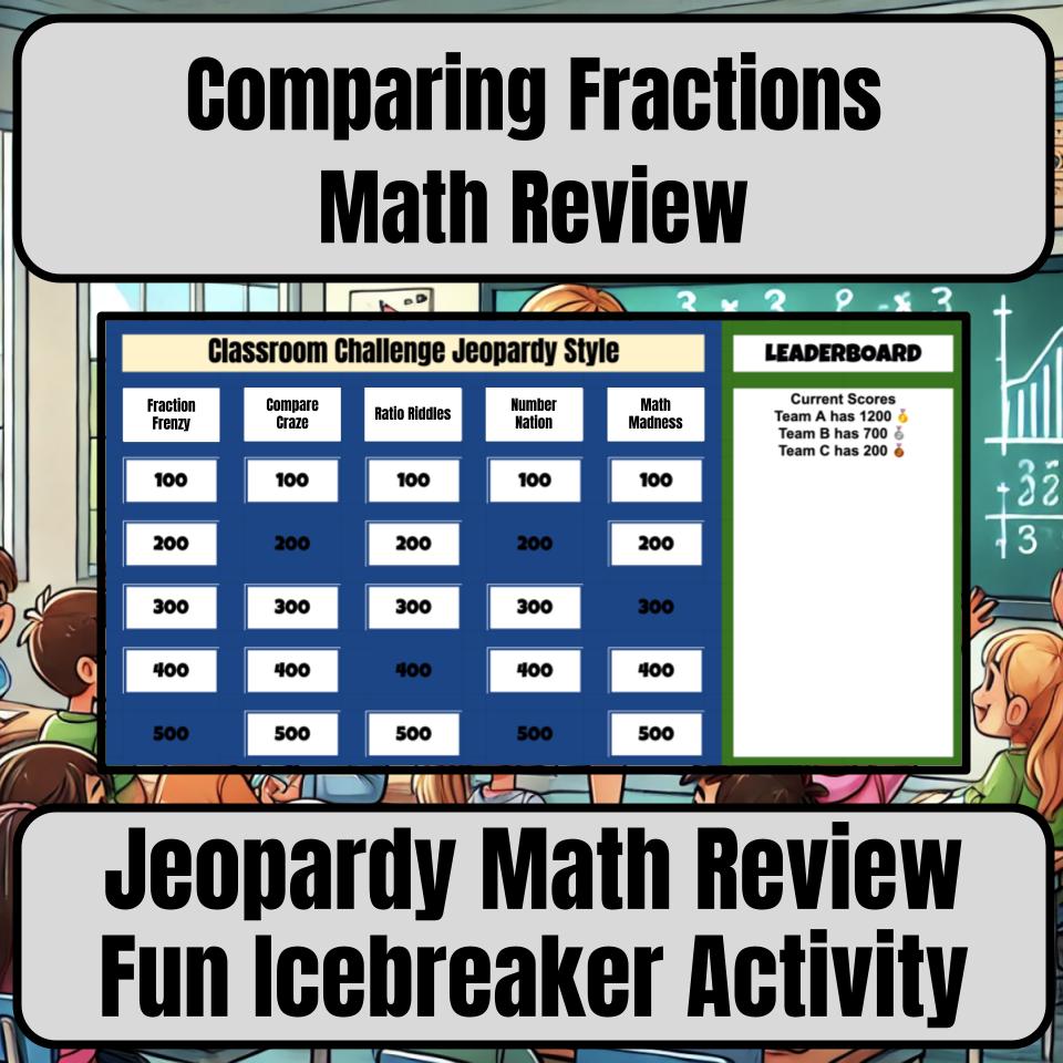 Jeopardy Comparing Fractions Math Review Activity I0040