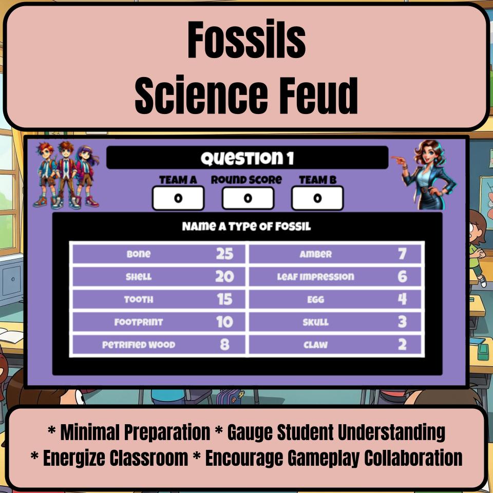 Fossils Science Review Family Feud Style Game Activity CF0040