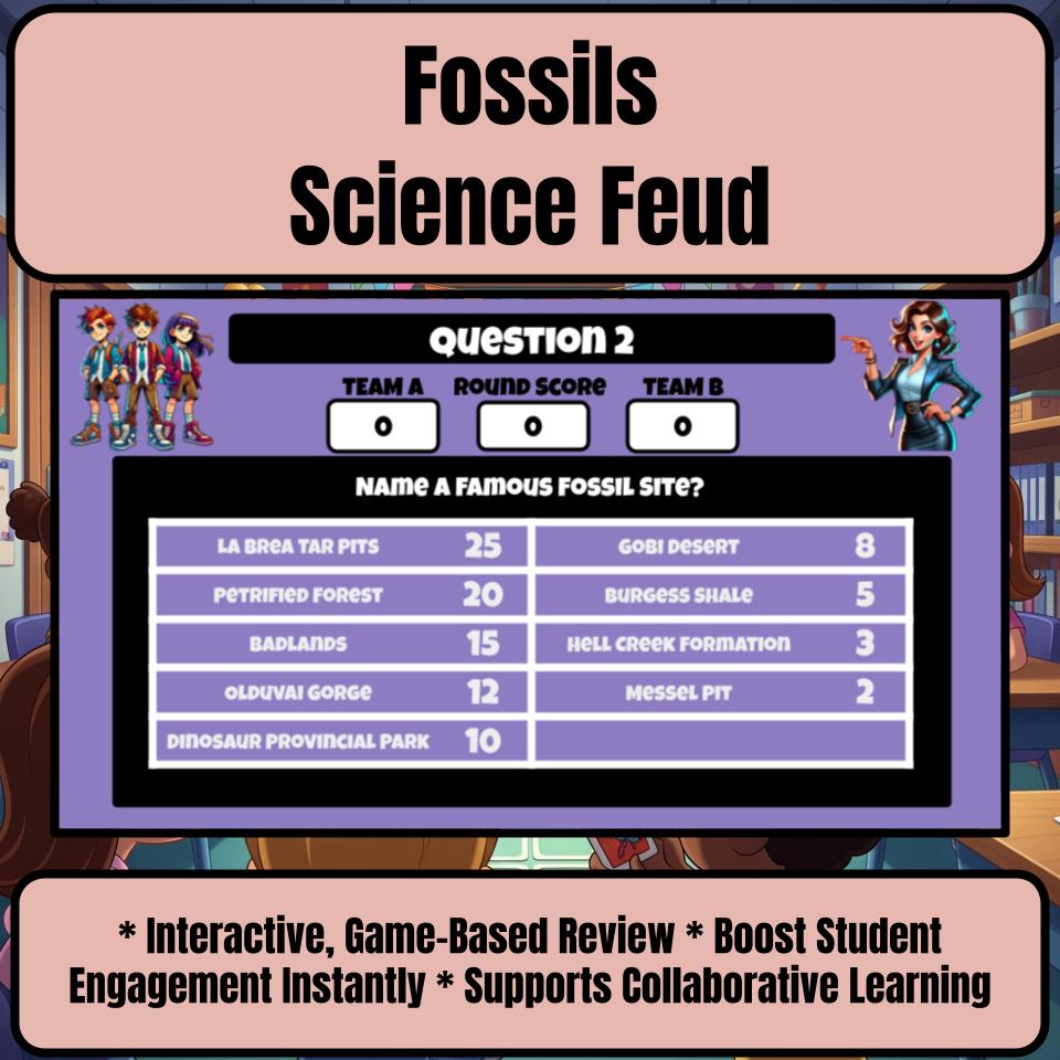 Fossils Science Review Family Feud Style Game Activity CF0040