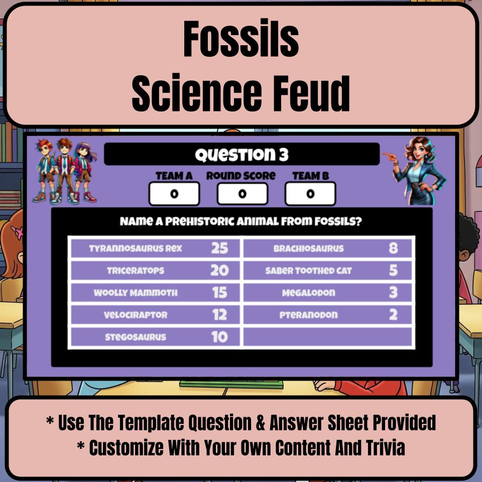Fossils Science Review Family Feud Style Game Activity CF0040