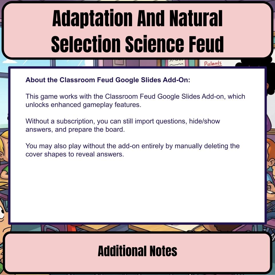 Adaptation And Natural Selection Science Feud Review CF0041
