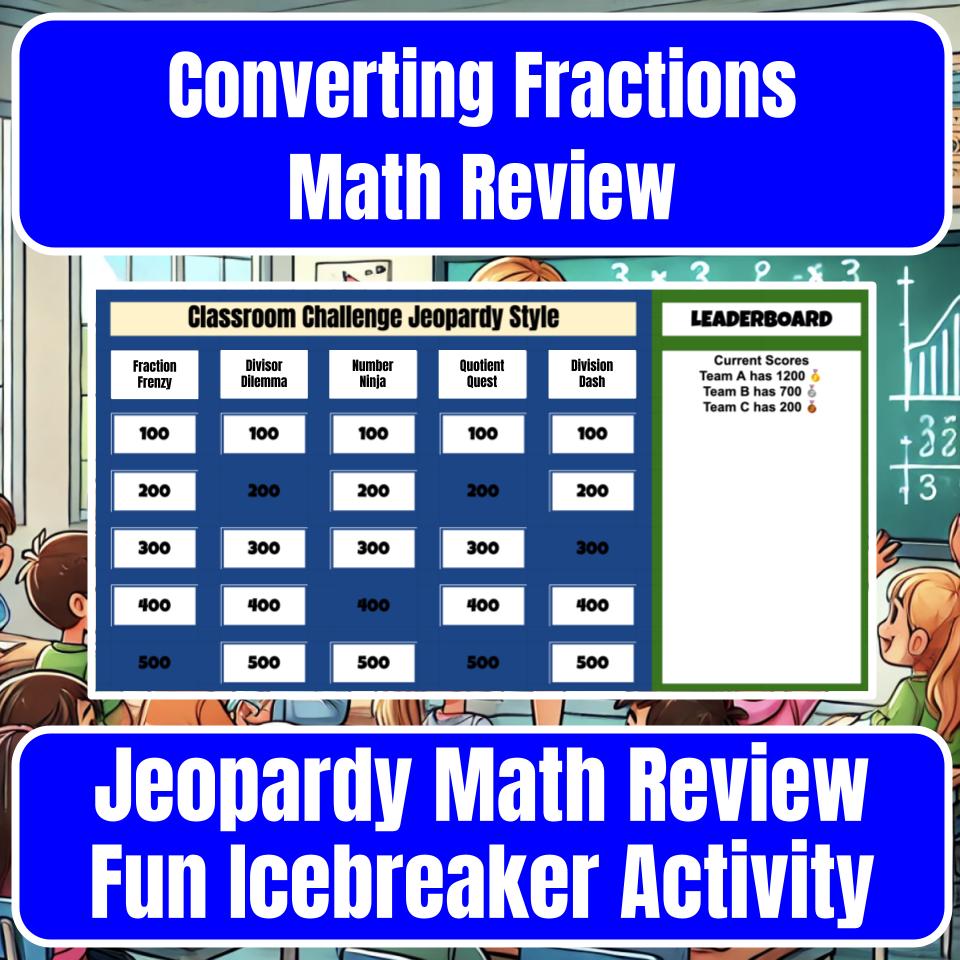 Converting Fractions Jeopardy Math Review I0041