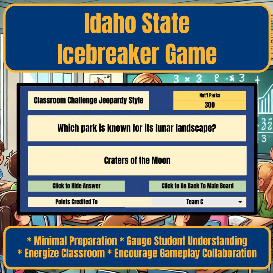 State of Idaho Jeopardy Game I0041