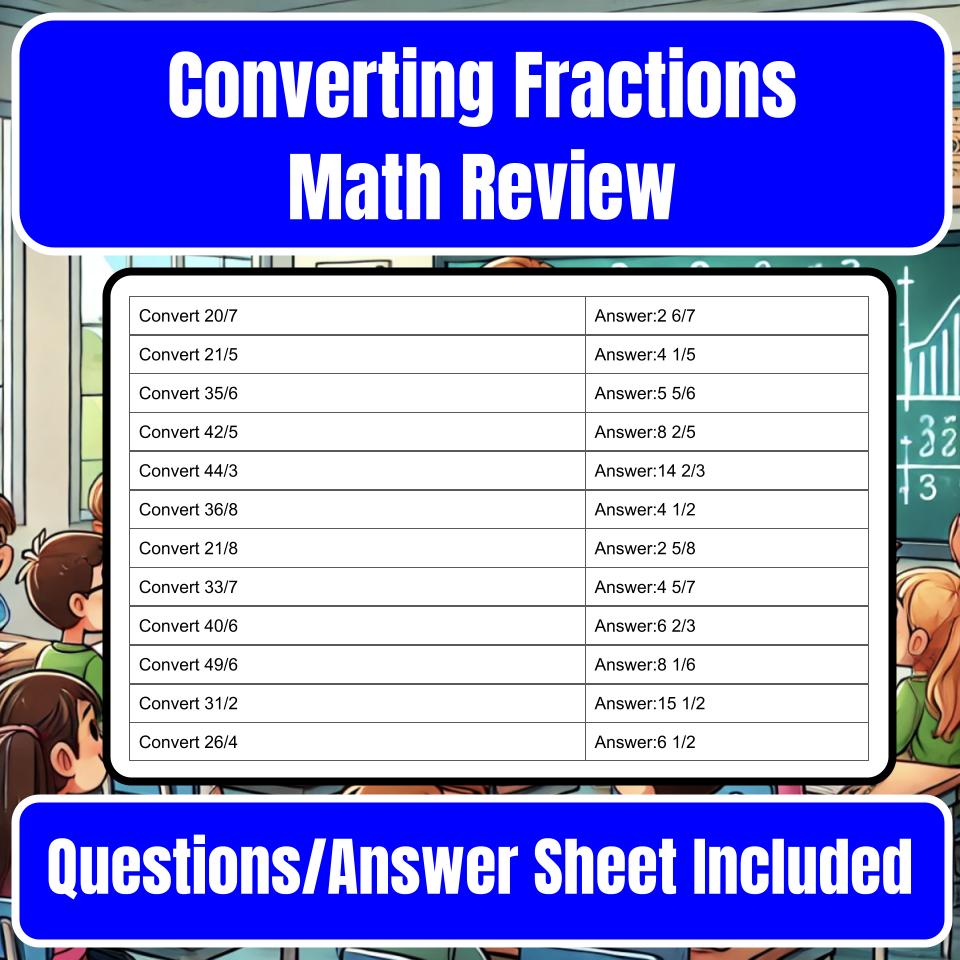 Converting Fractions Jeopardy Math Review I0041