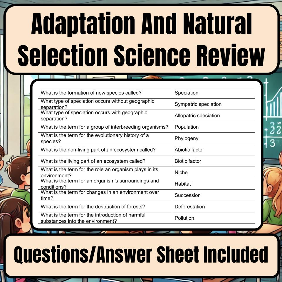 Adaptation And Natural Selection Jeopardy Science Review I0041