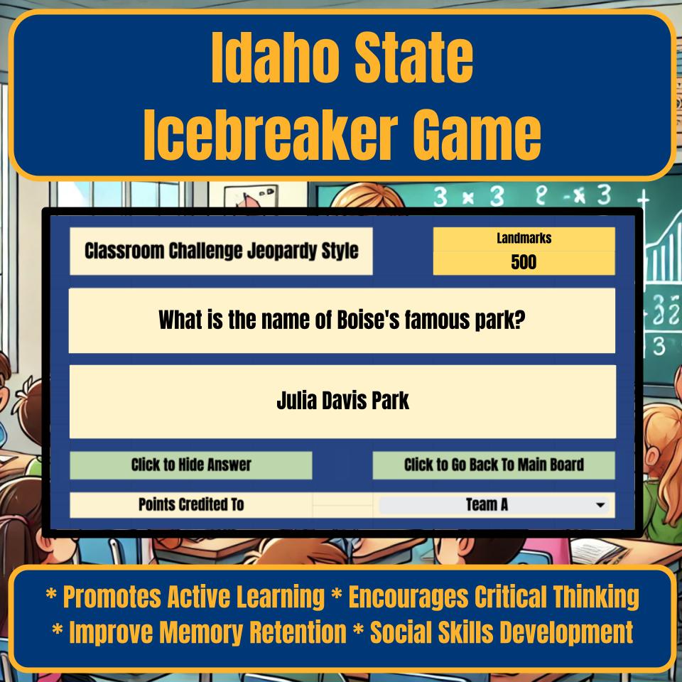 State of Idaho Jeopardy Game I0041