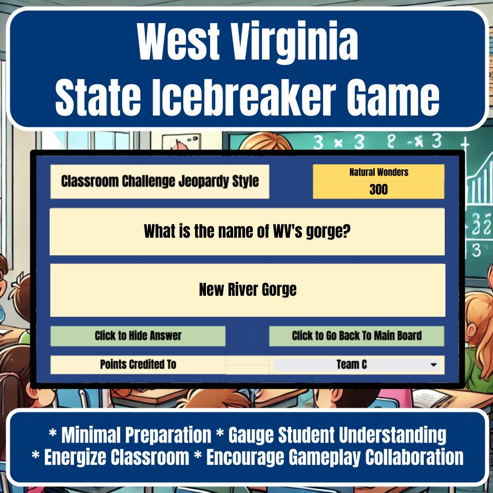 State of West Virginia Jeopardy Game I0042