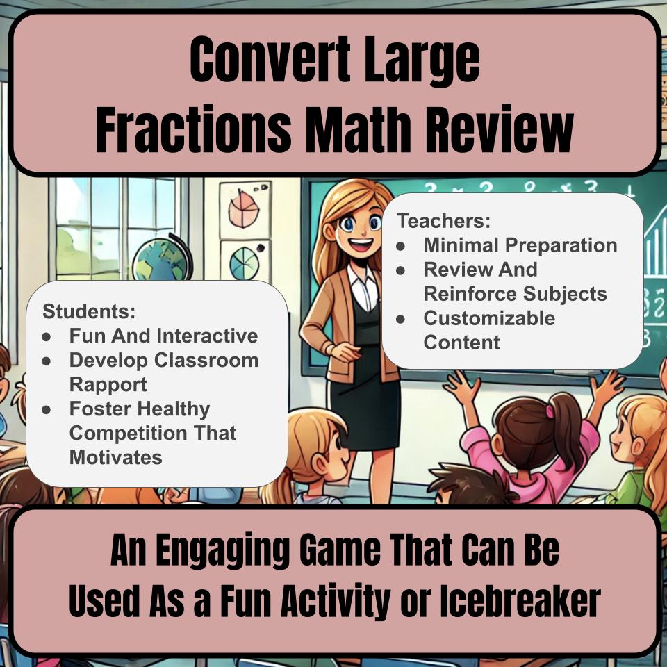 Jeopardy Convert Large Fractions Math Review Activity I0042