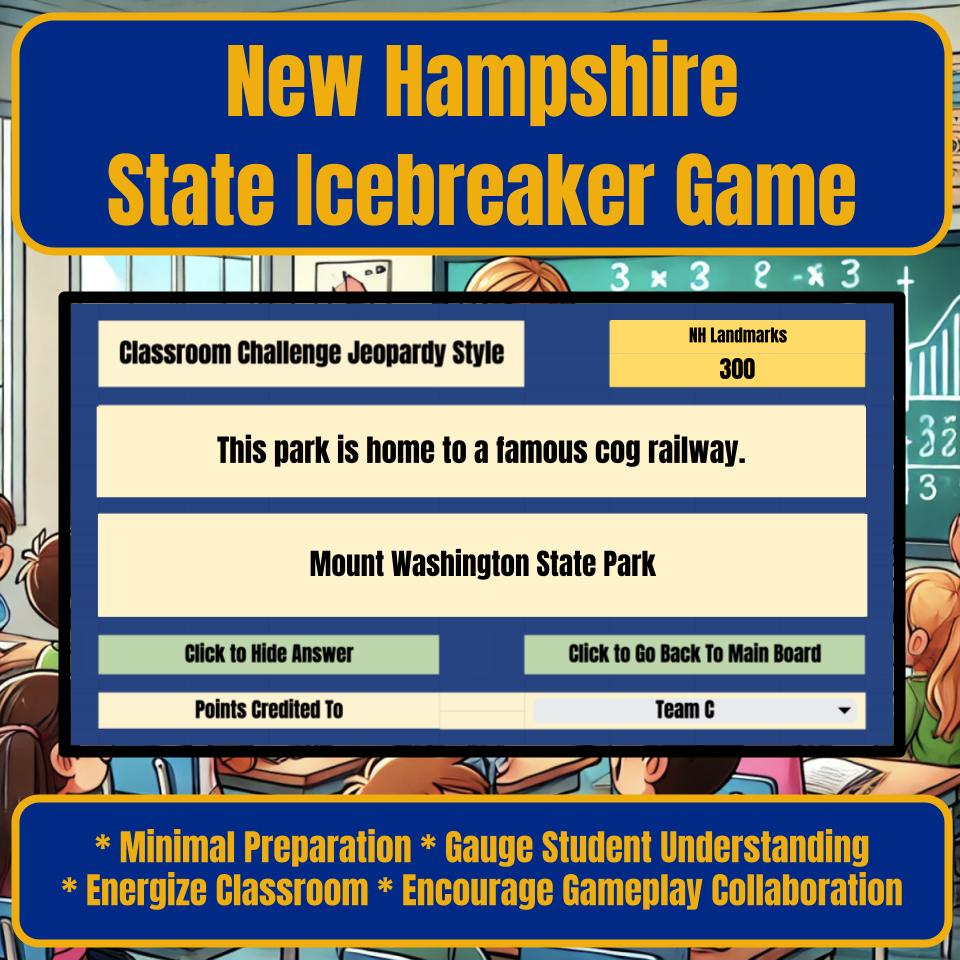 State of New Hampshire Jeopardy Game I0044