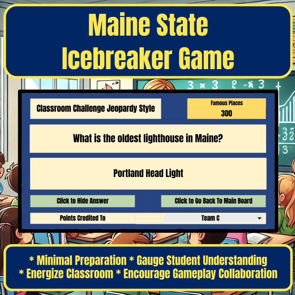 State of Maine Jeopardy Game I0045