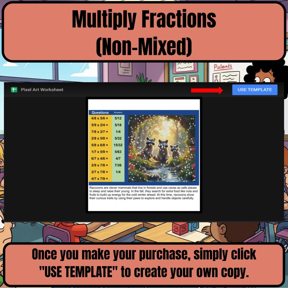 Multiply Fractions (Non-Mixed) Mystery Picture Worksheet P0048