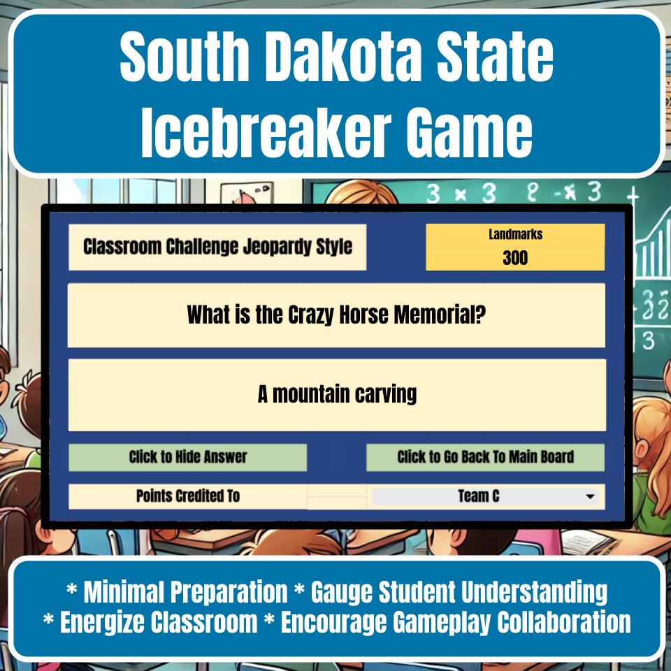 State of South Dakota Jeopardy Game I0049
