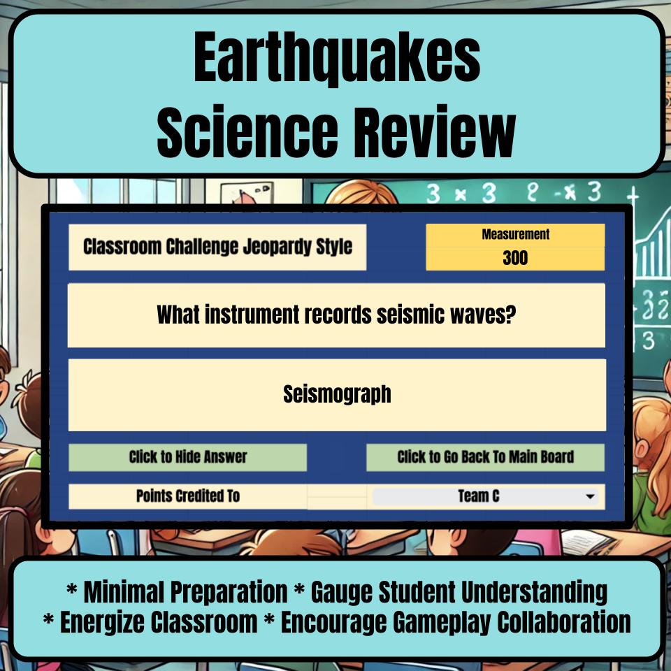 Earthquakes Jeopardy Science Review I0049
