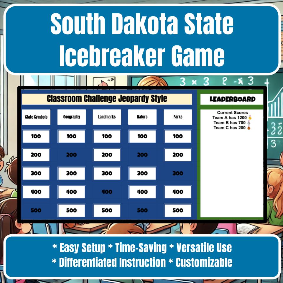 State of South Dakota Jeopardy Game I0049
