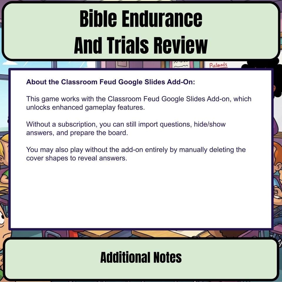Bible Endurance And Trials Feud Review BF0005