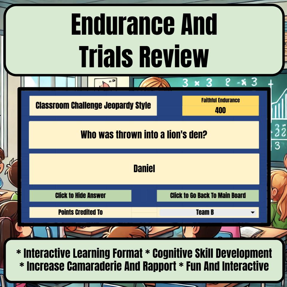 Endurance And Trials Jeopardy Bible B0005