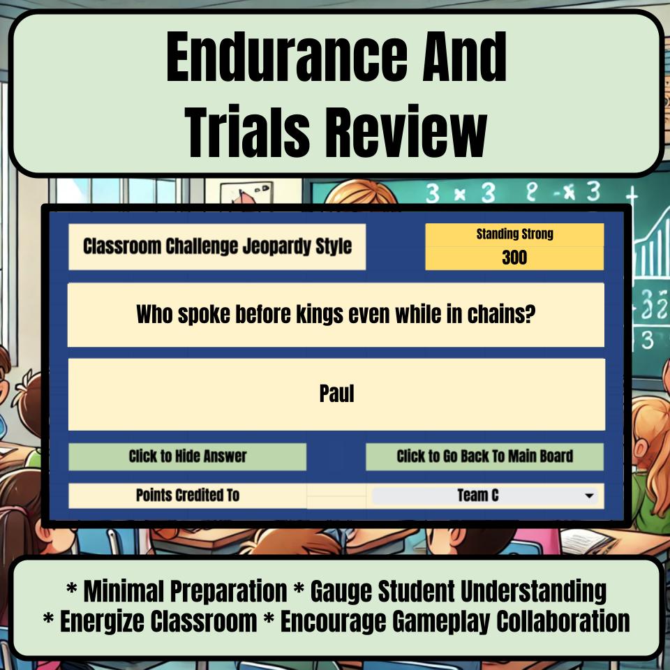 Endurance And Trials Jeopardy Bible B0005
