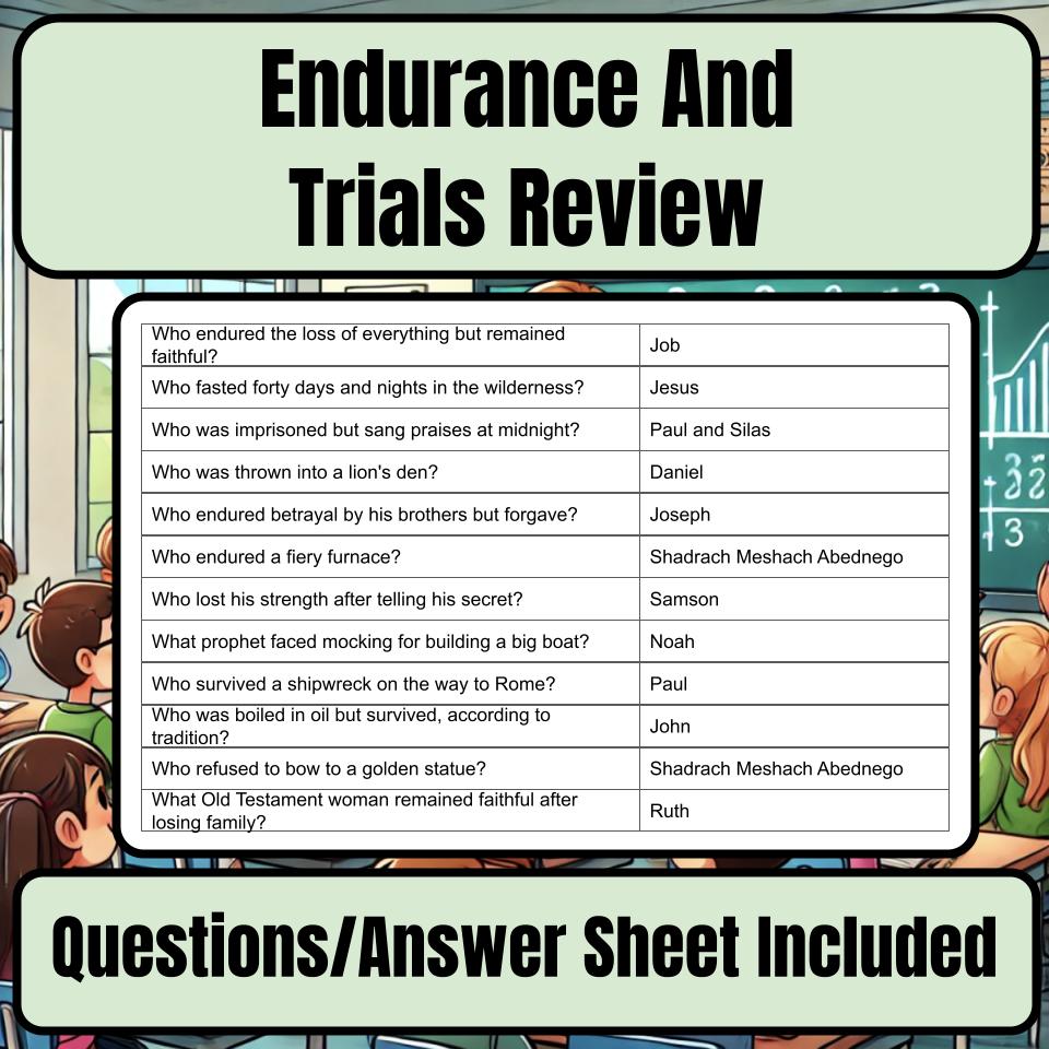 Endurance And Trials Jeopardy Bible B0005