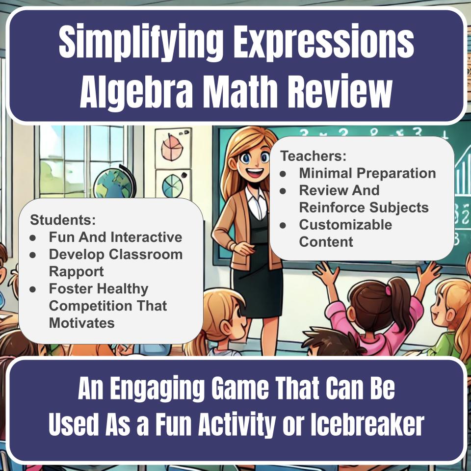 Jeopardy Simplifying Expressions Algebra Math Review I0005