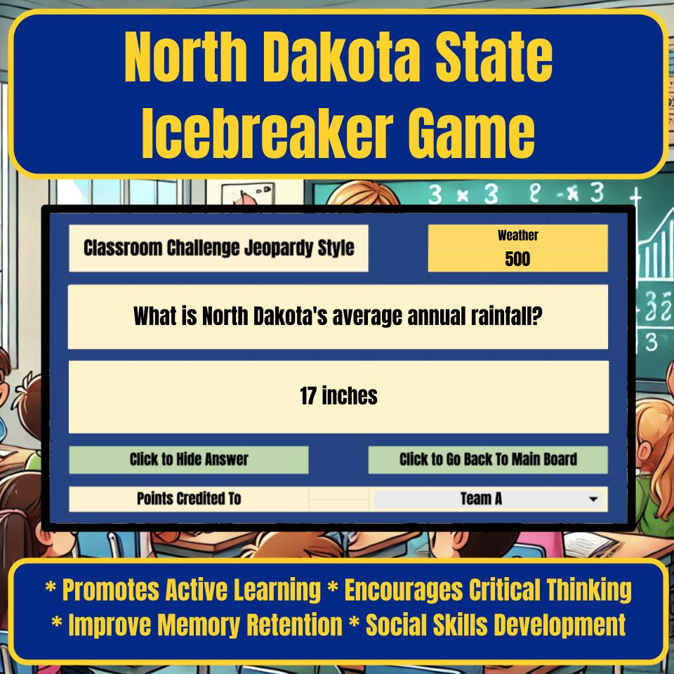 State of North Dakota Jeopardy Game I0050