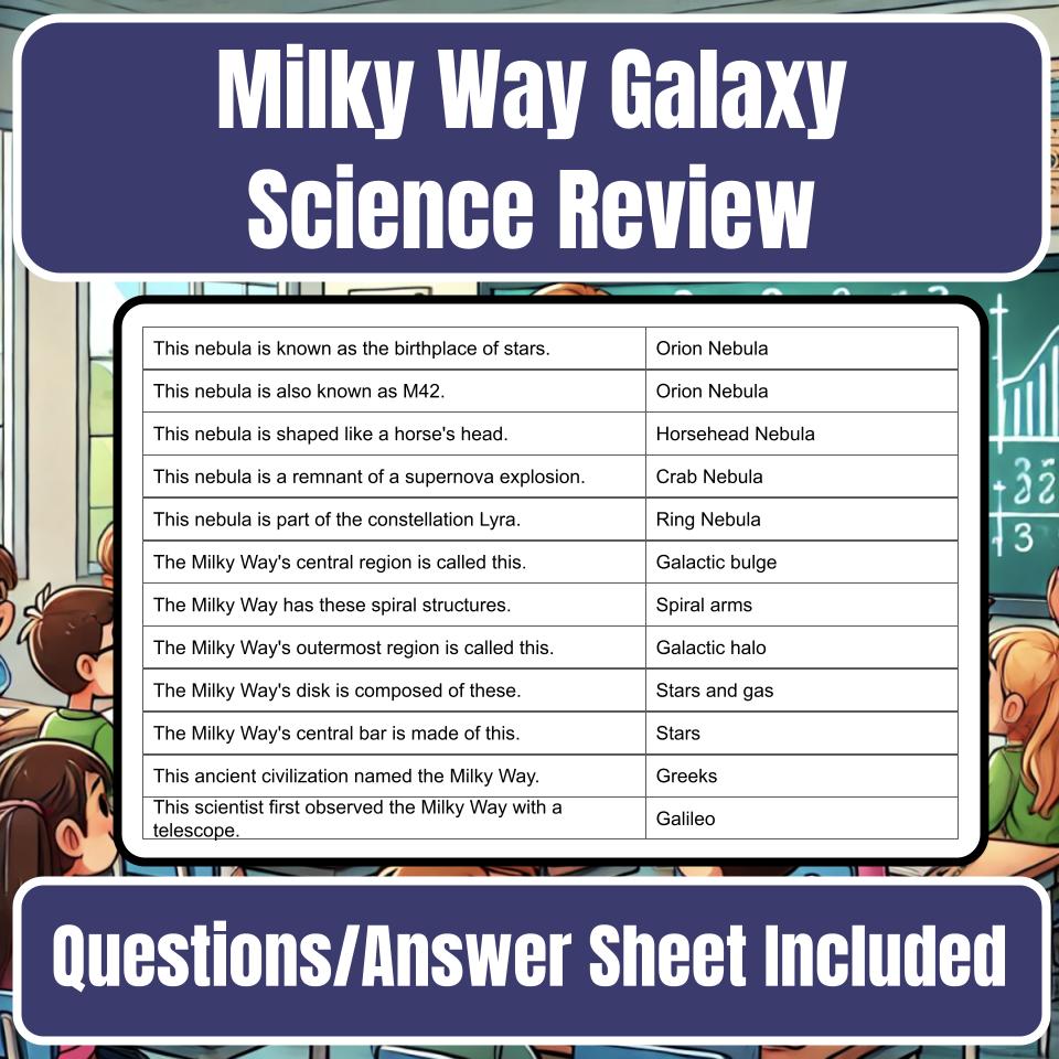 Milky Way Galaxy Jeopardy Science Review I0051