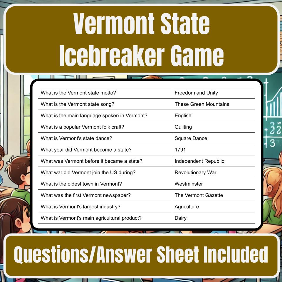 State of Vermont Jeopardy Game I0052