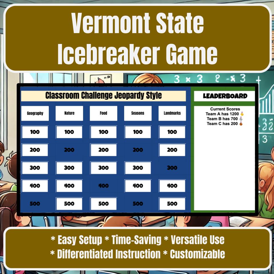State of Vermont Jeopardy Game I0052