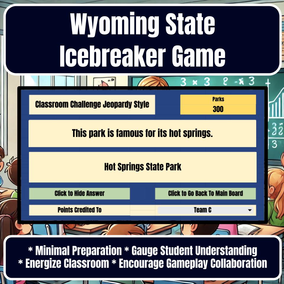 State of Wyoming Jeopardy Game I0053