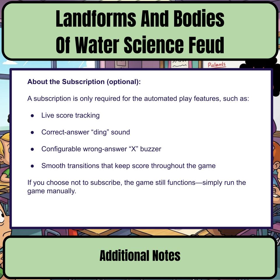 Landforms And Bodies Of Water Science Feud Review CF0054