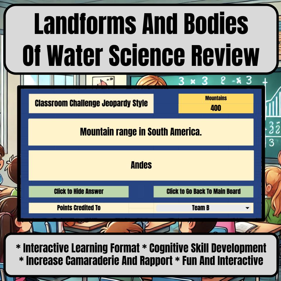 Landforms And Bodies Of Water Jeopardy Science Review I0054